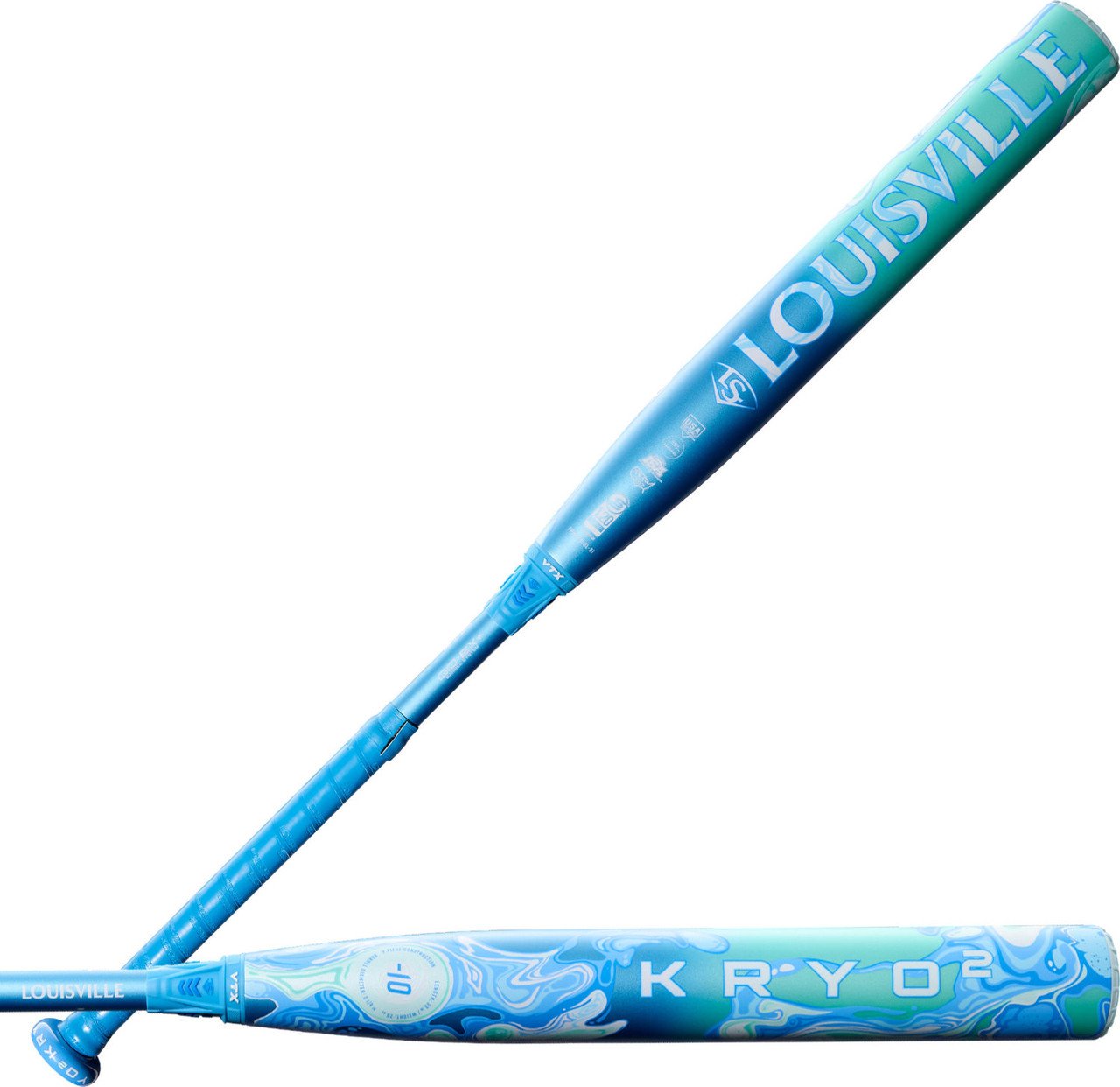 2027 Louisville Slugger Kryo2 blue and teal fastpitch softball bat